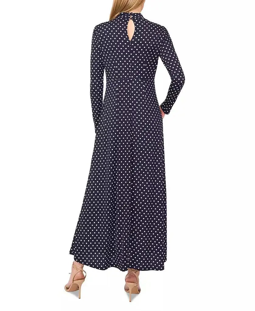 Women's Mock-Neck Long Sleeve Maxi Dress