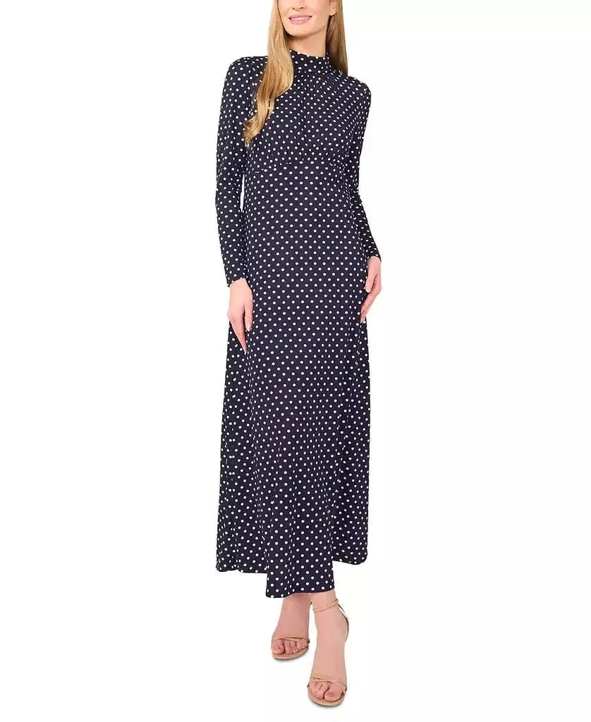 Women's Mock-Neck Long Sleeve Maxi Dress