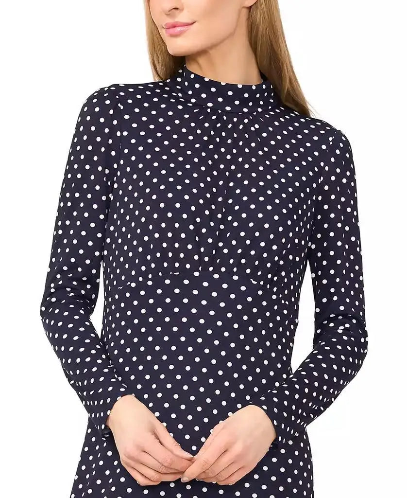 Women's Mock-Neck Long Sleeve Maxi Dress