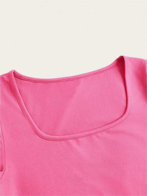 3 pieces  Summer Slimming T-shirt Women's Sexy Short Sleeve T-shirt U-neck Women's Solid Color Basic Korean Top Hot